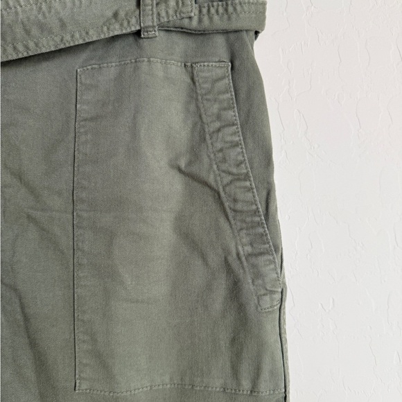 Anine Bing Aveline Mini Skirt in Army Green Utility Pull On Belted Small - Picture 3 of 7